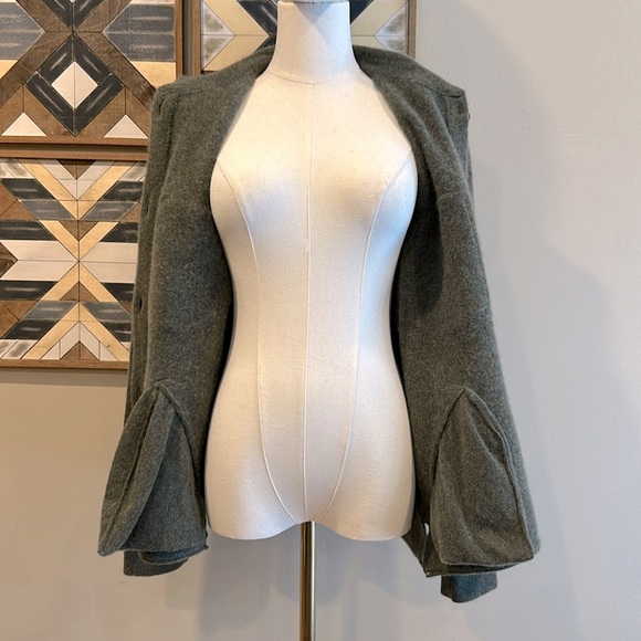 NakedCashmere Women’s Cashmere Cardigan Sweater Shacket Olive Green Heather XS - Picture 9 of 14